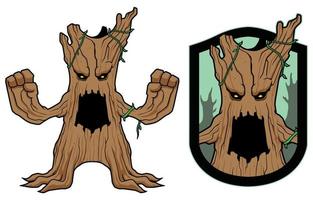 árbol de fantasía en el personaje vector