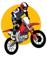 mascota de corredor de motocross vector