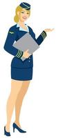 Air Hostess on White vector