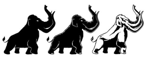 mamut en blanco vector