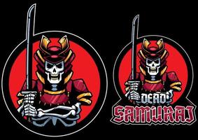 Dead Samurai Mascot vector