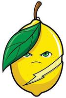 mascota de superhéroe de limón vector