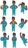 Nurse Indian Male Set vector