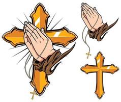 Praying Hands Set vector