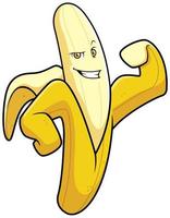 Banana Superhero Mascot vector