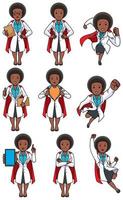 Super Doc African Female Set vector