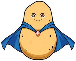 Potato Superhero Mascot vector