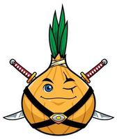 Onion Superhero Mascot vector