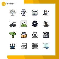 paquete de iconos de vectores de stock de 16 signos y símbolos de línea para el documento de la página de citas en papel del controlador elementos de diseño de vectores creativos editables