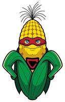 Corn Superhero Mascot vector