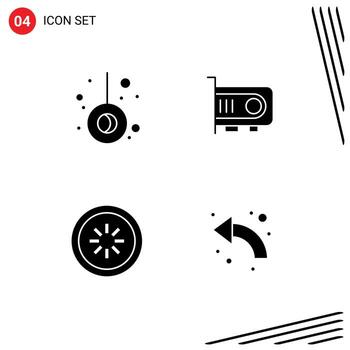 4 Creative Icons Modern Signs and Symbols of movement connection computer computer loading Editable Vector Design Elements