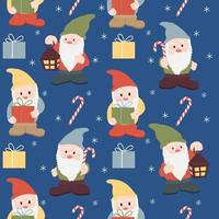 Seamless pattern with gnomes vector