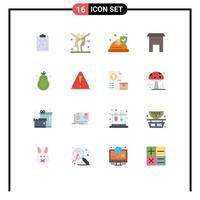 16 Creative Icons Modern Signs and Symbols of shop institute building dance building security Editable Pack of Creative Vector Design Elements