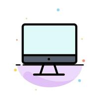 Computer Monitor Screen Hardware Abstract Flat Color Icon Template vector