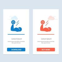 Biceps Bodybuilding Growth Muscle Workout  Blue and Red Download and Buy Now web Widget Card Template vector