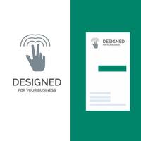 Double Gestures Hand Tab Grey Logo Design and Business Card Template vector