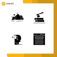 Universal Icon Symbols Group of Modern Solid Glyphs of nature door mountain log negative Editable Vector Design Elements