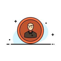 Avatar Business Human Man Person Profile User  Business Flat Line Filled Icon Vector Banner Template