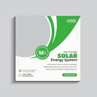 Solar energy social media post template vector