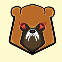 ilustración de emblema de mascota de oso vector