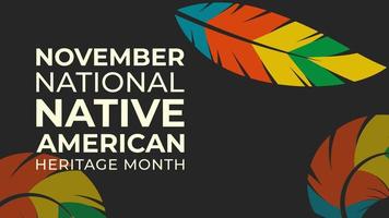 Native American Heritage Month. Background design with feather ornaments celebrating Native Indians in America. vector