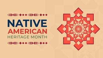 Native American Heritage Month. Background design with abstract ornaments celebrating Native Indians in America. vector