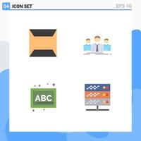 4 Universal Flat Icon Signs Symbols of documents blocks business entrepreneur school Editable Vector Design Elements