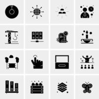 16 iconos universales de negocios vector ilustración de icono creativo para usar en proyectos relacionados con la web y dispositivos móviles