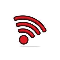 icono de red wifi en estilo de color rojo. icono de conexión y red vector