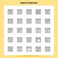 OutLine 25 Website Wireframe Icon set Vector Line Style Design Black Icons Set Linear pictogram pack Web and Mobile Business ideas design Vector Illustration