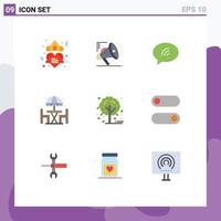 Set of 9 Modern UI Icons Symbols Signs for leaf table message dinner home Editable Vector Design Elements