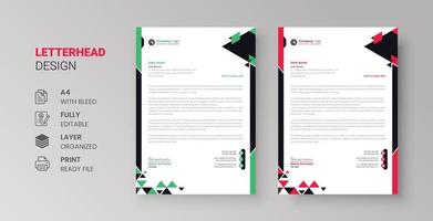letterhead design for business modern corporate identity stylish company invoice and a4 cover design vector