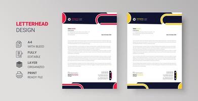 letterhead design for business modern corporate identity stylish company invoice and a4 cover design vector