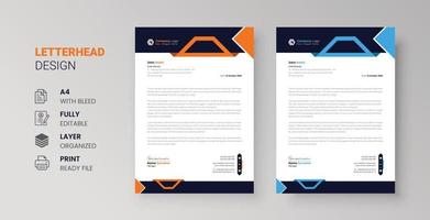letterhead design for business modern corporate identity stylish company invoice and a4 cover design vector
