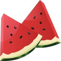 isolated red watermelon slice illustration vector