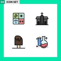 Universal Icon Symbols Group of 4 Modern Filledline Flat Colors of audio monastery engineering christian cool Editable Vector Design Elements