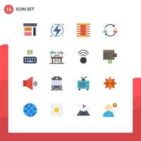 16 Universal Flat Colors Set for Web and Mobile Applications replace avatar energy connect chip Editable Pack of Creative Vector Design Elements