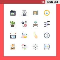 16 Universal Flat Color Signs Symbols of person efficiency kitchen balance data international Editable Pack of Creative Vector Design Elements