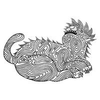 a hairy cat that has an abstract wood pattern on its body is looking up vector