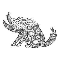 a wolf with a spiral pattern vector