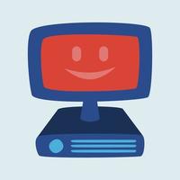 robotic monitor illustrations. cute style vector illustration or clipart suitable for web design, poster, banner, and app design. futuristic technologies theme.