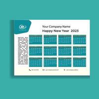 Calendar 2023 template vector, simple minimal design, Planner 2023 year, Wall calendar 2023 year, Week Starts Sunday. vector