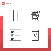 Pictogram Set of 4 Simple Filledline Flat Colors of distribute mobile layout smartphone map Editable Vector Design Elements