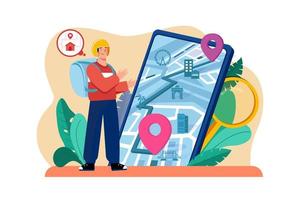 Find Delivery Location Illustration concept. A flat illustration isolated on white background vector