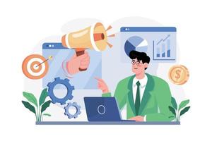 Marketing Manager Illustration concept. A flat illustration isolated on white background vector