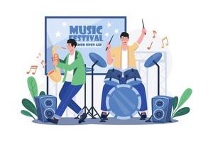 concepto de ilustración de músico en blanco vector