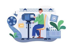 Camera Operator Illustration concept on white vector