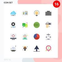 16 User Interface Flat Color Pack of modern Signs and Symbols of mark check data safe case Editable Pack of Creative Vector Design Elements