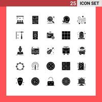 Set of 25 Modern UI Icons Symbols Signs for baseball helmet money search data Editable Vector Design Elements