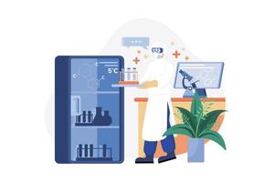 Doctor Doing Laboratory Research Illustration concept. A flat illustration isolated on white background vector